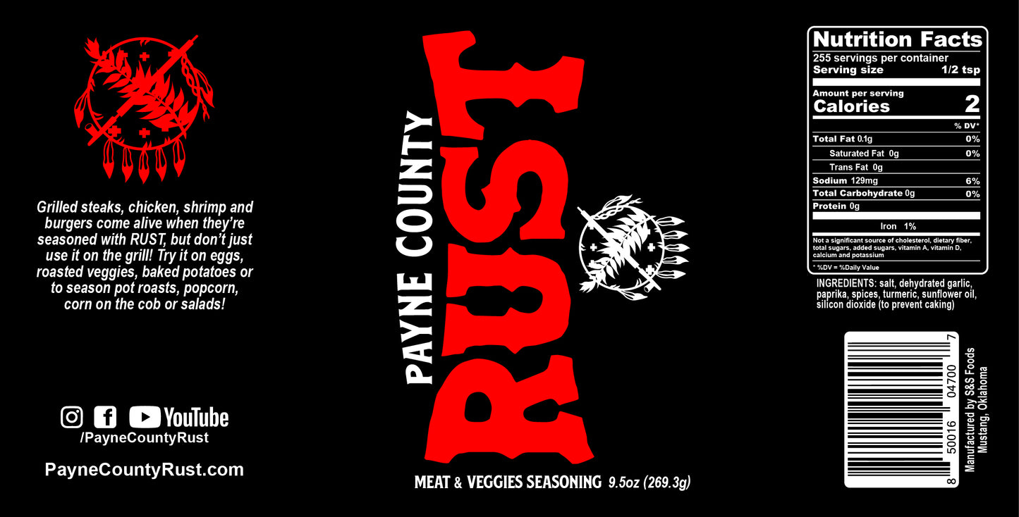 Payne County Rust Seasoning Spice - Big Rock Foods