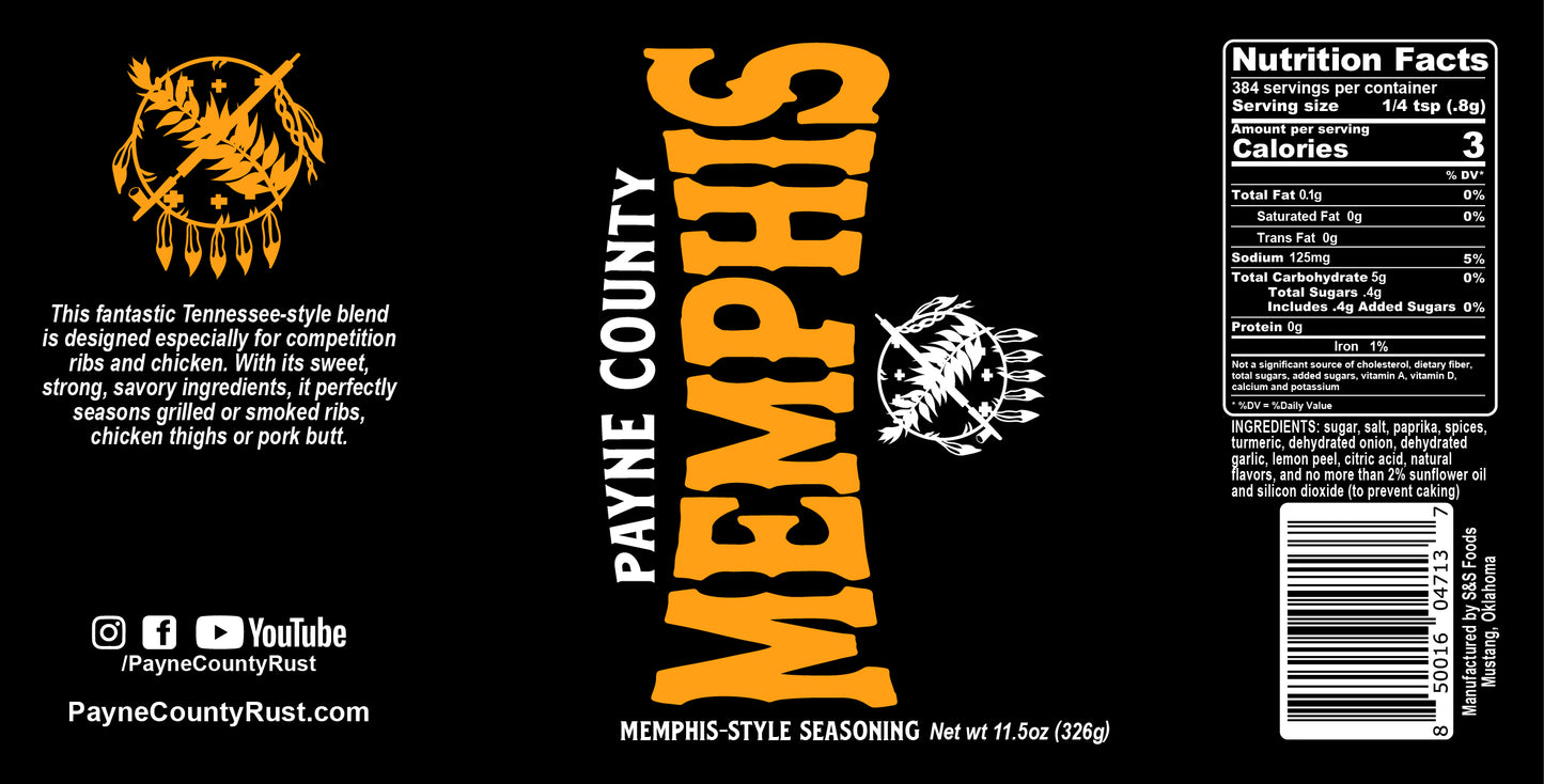 Payne County Memphis Seasoning Spice - Big Rock Foods