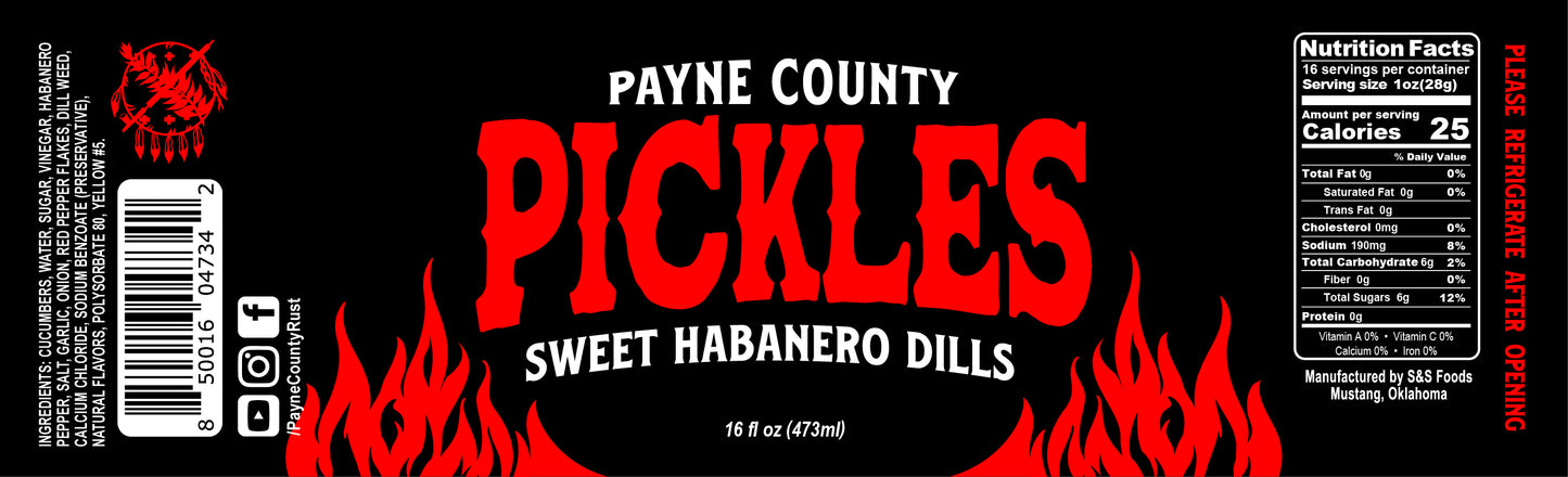 Payne County Sweet Habanero Dills Pickles - Big Rock