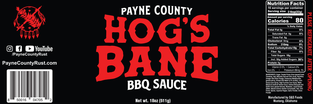 Payne County Hog's Bane BBQ Sauce - Big Rock Foods