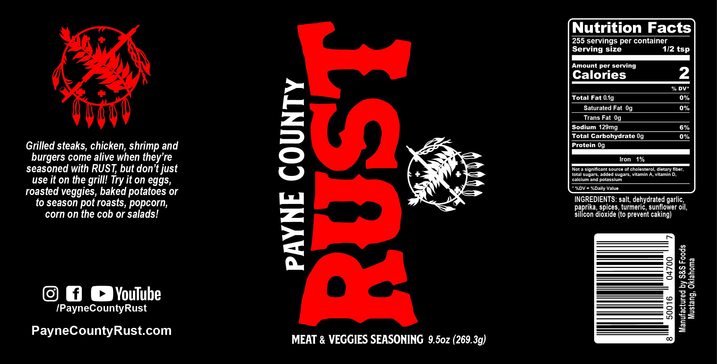 Payne County Rust Seasoning Spice - Big Rock Foods