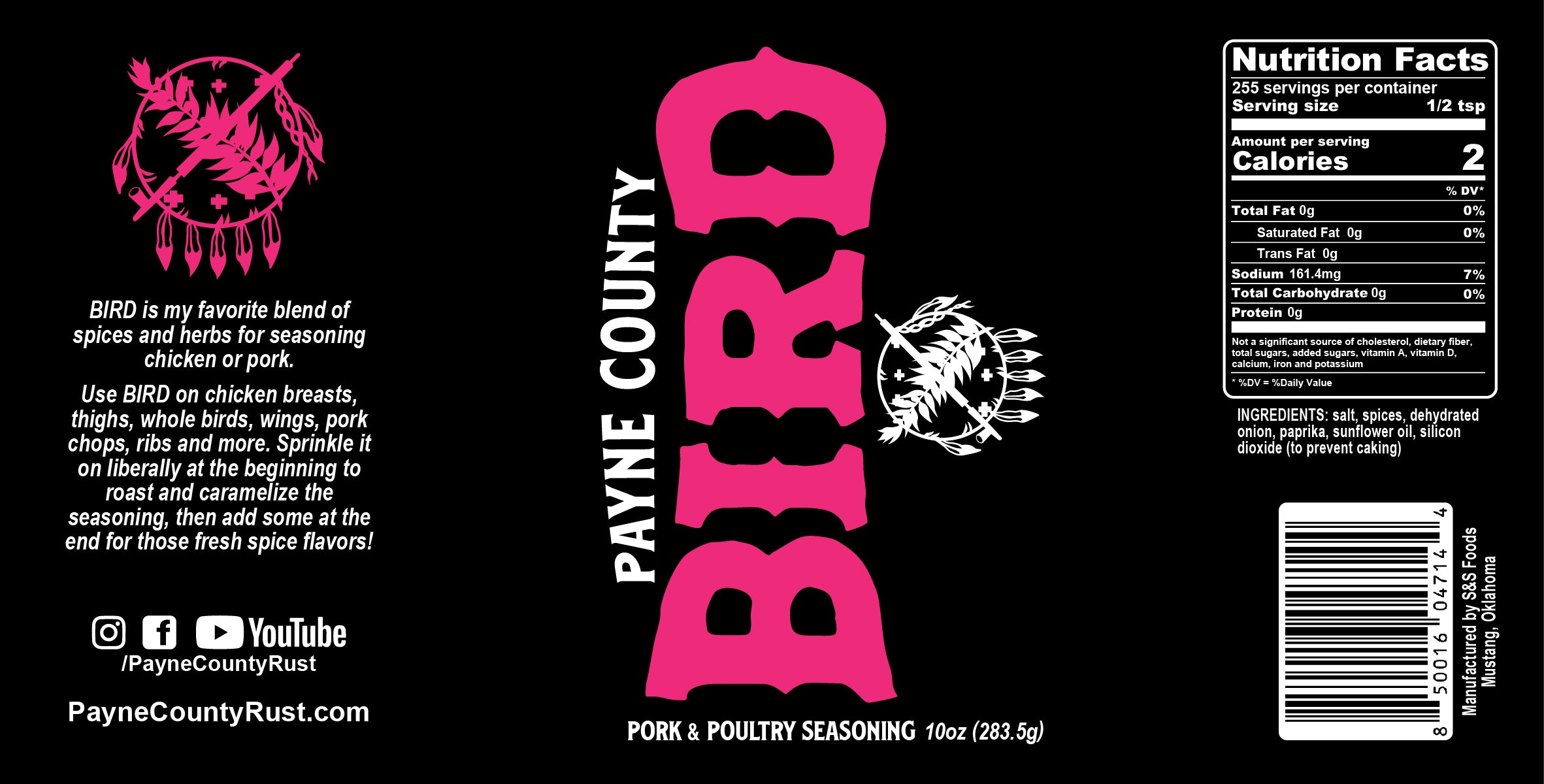 Payne County Bird Seasoning Spice - Big Rock Foods